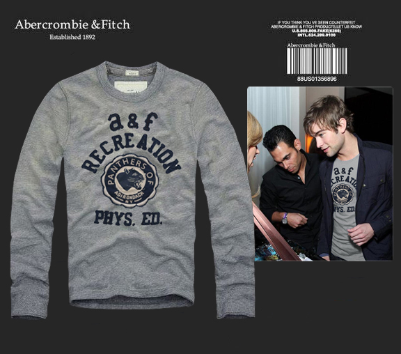 Abercrombie Fitch Hombres De Cuello Redondo Con Gente Fotos Largo Remera AF6001